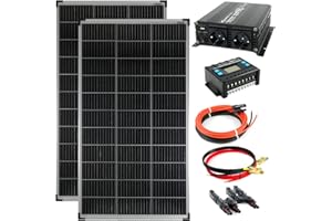 SOLARTRONICS Komplettset 2x 140 Watt Solarmodul 1000 Watt Wandler Laderegler Photovoltaik Inselanlage