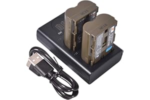 DSTE DE DSTE 2x BP-511 Ricambio Batteria + Caricatore doppio USB con display LCD Compatibile per BP511 BP511A BP-511A e Canon EOS 10D,20Da,300D,30D,40D,50D,D30,D60,DM-MV100Xi,DM-MV430,DM-MVX1i Fotocamera