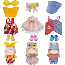 Set Da 4 Completi Di Vestiti Moda Per Bambole 17 Cm – 4 Cappelli, 4 Pantaloni, 3 Top – Accessori Morbidi (Bambola Esclusa) - 2