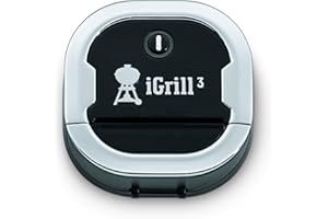 Weber iGrill 3 Smart Bluetooth Thermometer/Compatible with Genesis II, Spirit II & Genesis II LX Gas Barbecues, Weber iGrill App, Temperature Alerts, LED Display, 250H Battery, 5.6 x 6.6 x 6.4 cm