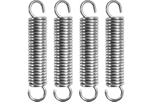 NICAVKIT 4 molle di trazione in acciaio inox con gancio, molla di tensione, 80 mm, lunghezza libera, diametro esterno 15 mm, diametro filo 2,2 mm, forza di trazione massima 12 kg, 2,2 x 15 x 80 mm