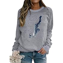 Damen Sweatshirt Löwenzahn Druck - Langarm Pullover Baumwolle