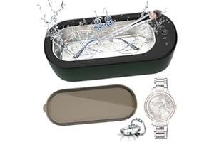 MAKABAKA Pulitore Ultrasuoni con 4 modalità, di pulizia Pulitore ad ultrasuoni in acciaio inossidabile da 300 ml, Lavatrice Vasca Ultrasuoni per Gioielli Occhiali Orologi Anelli Collane Monete Dentiere