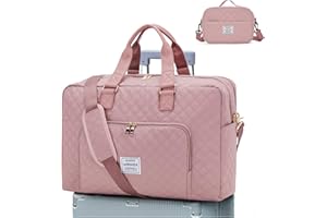 BOXSAM Reisetasche Damen, Sporttasche Handgepäck Tasche Weekender Bag Mit Trolleyhülle, Wasserdicht Travel Bag Duffle Bag Fitnesstasche Trainingstasche Frauen Kliniktasche für Reise Gym,Rosa