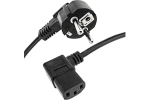 BEMATIK.COM BeMatik - Câble d'alimentation électrique IEC-60320 C13 coudé à Schuko mâle de 1,8 m