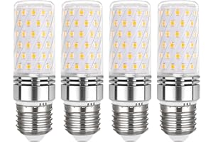 Akynite Bombilla LED E27 12W Luz Calida 3000K, 1450 Lumenes, Equivalente Lámpara Halógena 100W, Ángulo 360, No Regulable, Edison LED E27 Maiz Blanco Calido para Lámpara de Techo, pack de 4
