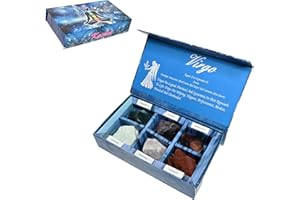 KACHVI Crystal Gifts - Pietre del Segno Zodiacale per completare Le Pietre della Nascita - Cristalli curativi Naturali con Oroscopo Confezione da 6 (Virgo)