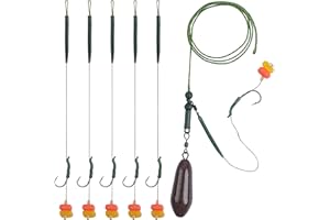 SHADDOCK Carp Fishing Rigs Kit Handmade Setup Hair Rigs Terminal Tackle Kit Chod Helicopter Rig with Hook Swivels Corn Bait Leader Line Boilies Bait Rig Carp Fishing Accessories