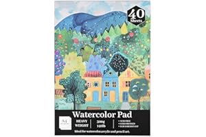 Atoke Watercolour Paper Pad,A4 Water Colour Paper,140lb/300gsm Artist Painting Drawing Paper Book,Art Supplies for Adults Kids,Watercolour Paint Set,Sketchbook,Journal