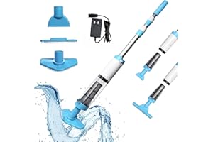 PoolyPoly Pool Vacuum Cleaner with Battery, 3-in-1 Pool Handheld Vacuum Cleaner, Floor Vacuum Cleaner, Wireless Pool Vacuum Cleaner with Telescopic Rod, 90 Minutes Running Time, Pool Cleaner for Small