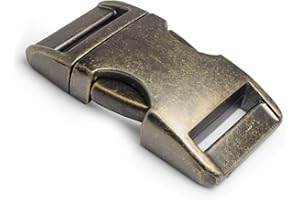 GANZOO Alumaxx - Juego de 4 cierres de clip de metal para pulseras de paracord, collares de perro, mochila, superficie de latón, color dorado, marrón, 3/4"