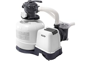 Intex 55227 - Depuradora de Arena Krystal Clear 10.500 L/H, depuradora piscina arena, filtro piscina, bomba piscina / Para piscinas desmontables de hasta 57.500 L., 6 funciones y sistema de bloqueo