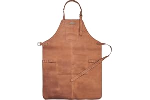 DRAKENSBERG 'Bob' Leder Grillschürze für Männer, Herren Lederschürze, BBQ, Grillen, hochwertig handgemacht