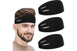 LINLOOK Fasce per Capelli Sportiva per l'omi è e Donne - Fasce per Capelli Larghe per Fitness, Jogging, Corsa, Ciclismo, Escursionismo, Caminata è Yoga, 3 Pezzi