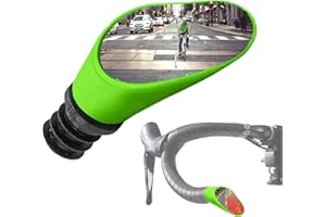 Sprintech Rétroviseur pour vélo de course – Léger, entièrement réglable et sans vibrations – Revêtement chromé à 9 couches et coque en ABS antichoc pour barres de 20 mm de diamètre – Vert
