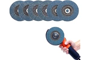 HOSSOM Dischi Lamellari, 6 Pezzi Disco Lamellare, Ø 75 mm, Grana 60/80/120 Dischi Abrasivi Lamellari per Metallo/Legno/Disco Abrasivo Zirconio Corindone Rivestito per Smerigliatrice Angolare