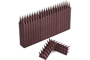 CIIC Pinchos Antipalomas 4.5 Metros, Repelente Palomas Plástico, 15Pcs Pinchos Anti Palomas Anti Gatos, Ahuyentador Pájaros Control para Balcon Terraza Ventana Cercas - Marrón