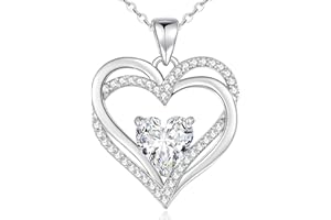 CDE Collana Donna Argento 925, Collana Cuore Regalo Gioielli Donna per Mogile/Sorella/Amiche, Regalo Donna Anniversario Compleanno Festa della Mamma Valentin’s Day Natale Laurea Regali di Natale