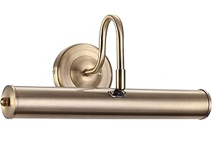 LIGHTS4LIVING Traditional Style Antique Brass Swan Neck Adjustable Picture Light - LED Compatible (14')