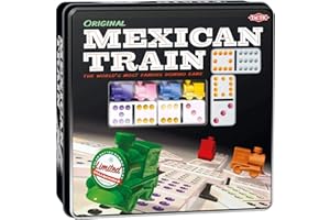 Tactic - 54005 - Mexican Train - 91 Dominos - 8 Joueurs - 7 ans à 99 ans - Boite Métal ( assorties)