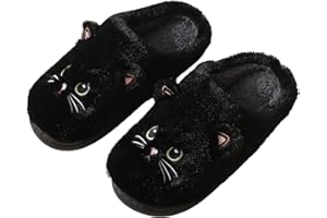 SHAINE Kapcie damskie, zimowe, męskie, bawełniane, kot, pantofle, ciepłe, pluszowe, uniseks, miękkie, wygodne, antypoślizgowe kapcie