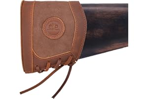 WAYNE'S DOG Almohadillas de retroceso universales de cuero, extensión de culata para escopetas, rifles, marrón y negro