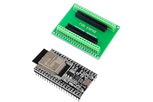 DUBEUYEW ESP32 ESP32-WROOM-32D ESP32 V4 Module 2.4GHz Dual-Mode WiFi+ Bluetooth Dual Cores Microcontrôleur Processeur, avec Un Carte d'extension (1 Set)