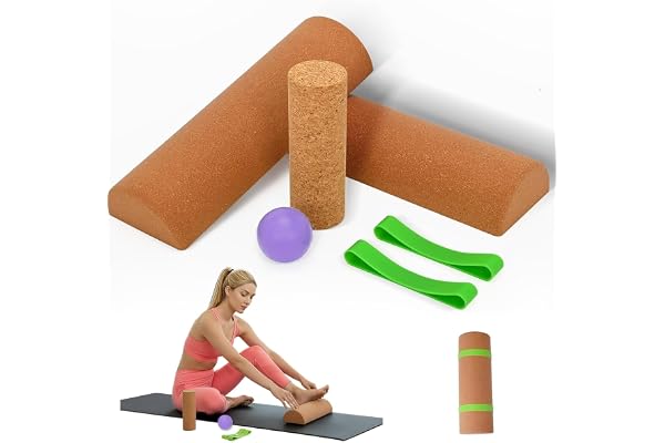 Kork Fot Balance Board Set Ankels Förstärkning Balansbräda Kork Fotrulle Balansband, Stabilitet och Förstärkning Fotmuskel