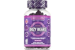DOZYBEARS® Bedtime Gummy | 5-HTP, L-Tryptophan + Vitamins C, B2, B3, B5, B6 B12 with Chamomile and Lemon Balm to | Mixed Berry Flavour | 60 Vegan Gummies | Support Rest & Sleep | Suitable Age 12+