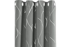 Deconovo Tende Finestre Soggiorno Oscuranti Termiche Isolanti con Stampa Moderne con Occhielli 140x245cm Grigio Chiaro 2 Pannelli