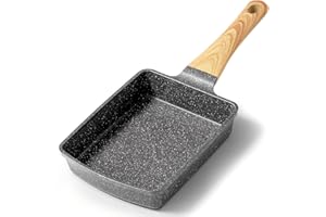 GiPP Tamagoyaki Poêle à omelette japonaise à induction - 18 x 13 cm - Revêtement anti-adhésif en granit - Sans PFOS/PFOA - Petite poêle polyvalente pour petit-déjeuner