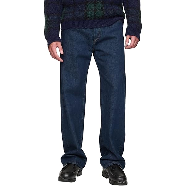 GAP Men's Baggy‑Fit Non‑Stretch Dark‑Wash Carpenter Jeans, Dark