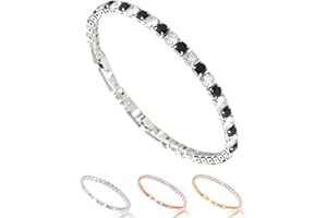 inSCINTILLE Bracciale Tennis Donna Uomo con Zirconi, Regolabile 18-20 cm, Confezione Regalo Inclusa, Braccialetto Tennis Fine o Spesso
