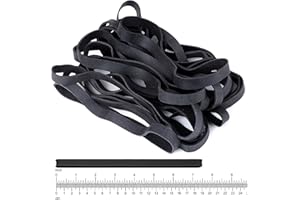 Xinsheng 20 Pezzi Elastico Neri 20x1CM Set Grandi Strisce in Gomma per Pattumiera Ufficio Scuola, Nero