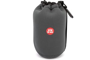 Pig Iron Luxury Lens Pouch to fit Mirrorless and DSLR Camera Lenses. Ultra Soft Velvet Lining, Thick Padded Neoprene. (Large (L))