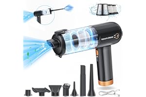 ofottofo Akku Handstaubsauger Kabellos, 12000PA Mini Auto Staubsauger Stark, Leichter Handsauger 2 in 1 Tragbarer USB Aufladbarer Staubgebläse für Haus, Auto, Office Reinigung