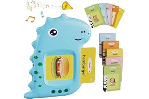 Electight Talking Flash Cards Learning Educational Toy, 224 Words [14 Themes], Dinosaur Montessori Gift for 2-6 Year Old Baby Boys Girls, Preschool Learning Reading Machine, Early Toddler Toys-Blue