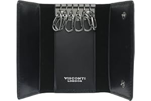 VISCONTI Enzo Collection Dino Leather Key case/Wallet ENZ76 Black Shadow