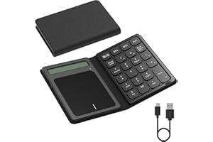 TIOLEJE Pavé numérique Bluetooth avec calculatrice & tactile - Pavé numérique sans fil portable, pliable et rechargeable, 23 touches, Bluetooth clavier numerique,calcul et pavé tactile 3 en 1 pour pc portable