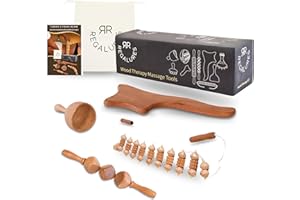 REGALURES kit de maderoterapia abdomen corporal - 4 masajeadores - abdomen profesional - copa sueca maderoterapia - rodillo - tabla moldeadora maderoterapia - masajes linfatico con madera