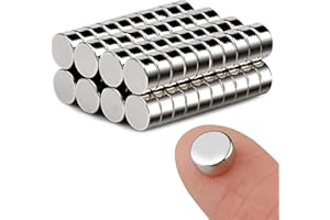 WIESPODEX 80 mini magneti rotondi con scatola di immagazzinaggio, magneti piccoli e forti per bacheca, lavagna, frigorifero, lavagna magnetica, 6 x 3 mm