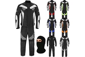 Inflori Motorcycle Suit motorbike waterproof jacket with Riding trouser Motorbike Armored Suit Bike Rider Motorbike All Weather Suit