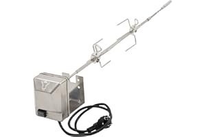 BBQ-Toro Zestaw szpikulców do grilla ze stali nierdzewnej do kompletnej serii Weber Genesis II 200 i 300 wraz z 2 x igłami do mięsa, silnikiem, uchwytem silnika | rożen obrotowy, rożen do grilla,