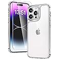 TAURI 3 in 1 Clear for iPhone 14 Pro Max Case, and 2X HD Screen Protector, [Not-Yellowing] [12 FT Grade Protection] Shockproof Phone Case for iPhone 14 Pro Max 6.7 inch