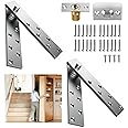 Hidden Door Hinge,Door Pivot Hinges for Hidden Door Bookcase Heavy Side Type (Silver, Big 1PCS)