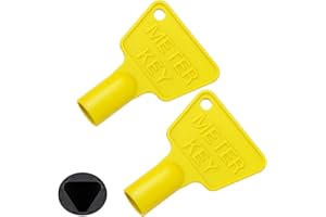 Howsehold Gas Meter Box Key Yellow [1 Key] Triangular Electric Utility Box Key Plastic Black Gas Meter Key for Reading