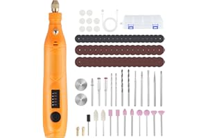 CHEFYUPER Cordless Mini Rotary Tool Set-105 Accessories,3.7V 5-Speed USB Rechargeable Engraving Tool Set,8000rpm to 18000rpm Electric Rotary Tool Set for Sanding,Polishing,Drilling,Grinding,Engraving,DIY Crafts