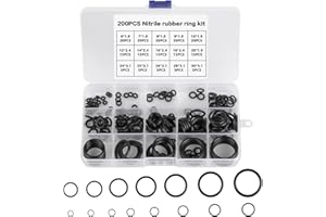 BBTCXJS Assortiment de 200 joints toriques en caoutchouc, joints toriques, joints toriques, joints d'étanchéité en caoutchouc, résistants à la chaleur, hydrauliques pour réparation automobile, 15 tailles