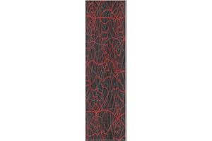 Vnurnrn Filet D'Araignée Halloween Noir Rouge Planche à Roulette Bande Grip de Skateboard Antidérapante Sans Bulles Papier de Verre 84x23cm Longboards Scooter Autocollants