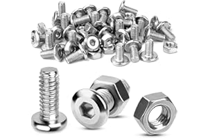 TXXATX M5x16 mm Schrauben Innensechskantschrauben und Muttern Set 60 Sätze Linsenkopfschrauben M5 Schrauben mit Muttern Flachkopfschrauben Vollgewinde Edelstahlschrauben für Möbelreparatur DIY